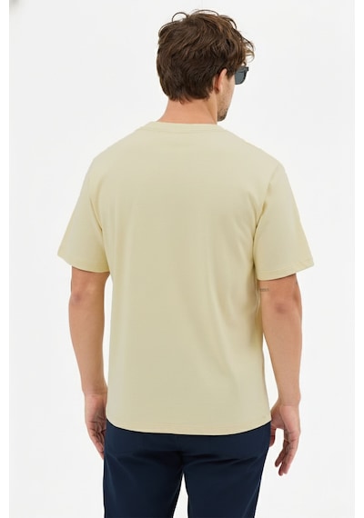 Goffra Erkek Premium Kalite Yoğun Dokulu Pamuklu T-shirt Açık Sarı M101-r0220-03 Açık Sarı