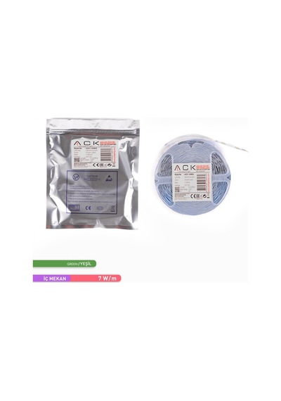 ACK Şerit LED 60 Led'li Yeşil Işık 7W 5 Metre AS01-00805