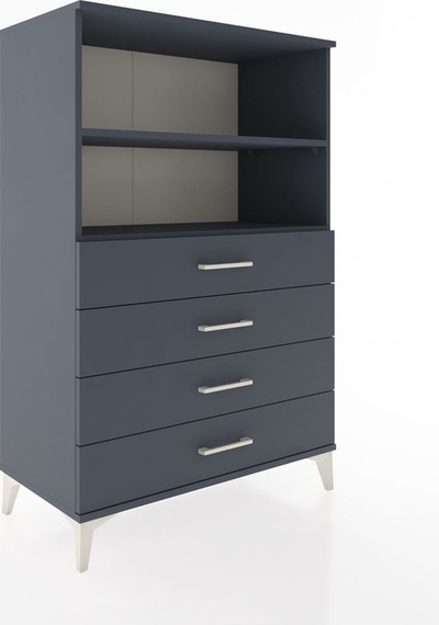 Hyperion Dolap 2 Raflı 4 Çekmeceli 88x44x134 Antrasit-antrasit Antrasit