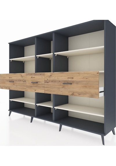 Hyperion Dolap 9 Raflı 3 Çekmeceli 220x44x163 Antrasit-aytaşı/ça Antrasit-aytaşı/çam Hyperion Dolap 9 Raflı 3 Çekmeceli 220x44x163 Antrasit-aytaşı/ça Antrasit-aytaşı/çam