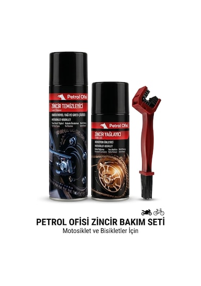 Petrol Ofisi Zincir Bakım Seti+zincir Temizleme Fırçası