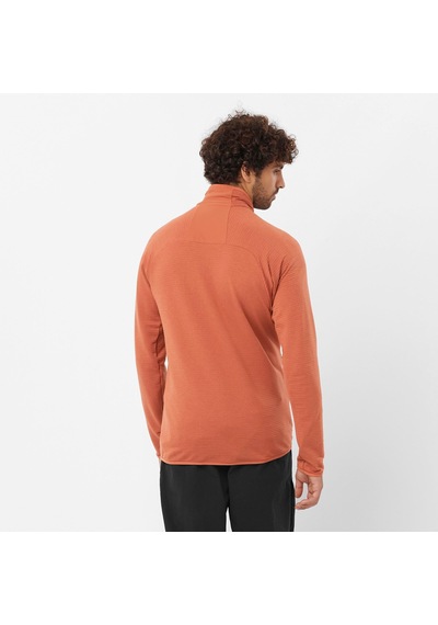 Salomon Essentıal Lıghtwarm Erkek Tam Fermuar Polar Baked Clay Lc2224600 Turuncu