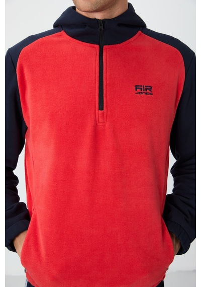 Air Jones Tommy Life Ruby Fiesta Standart Kalıp Polar Erkek Sweatshirt - 88300 Kırmızı