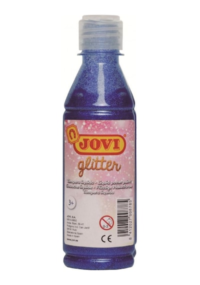 Jovi Mavi Renk 250 ML Simli Sıvı Guaj Boya Mavi
