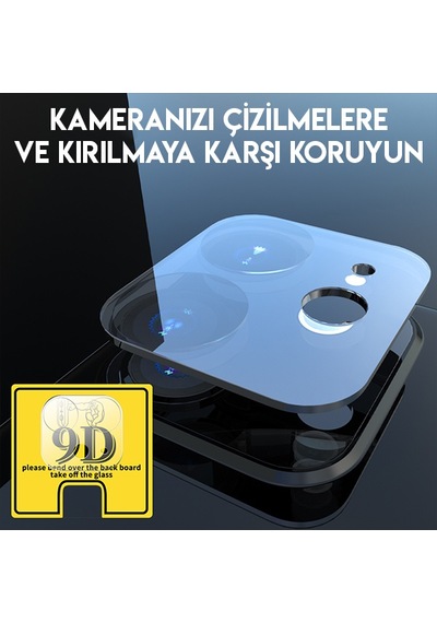 Apple Uyumlu iPhone 11 6.1Inch Full Tempered Kamera Koruyucu Kırılmaz Cam