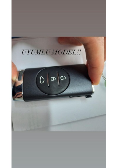 Chery Tiggo 7 Plus Koruma Anahtar Kumanda Kabı Nano Silikon Kılıfı 3 Buton Beyaz-gümüş