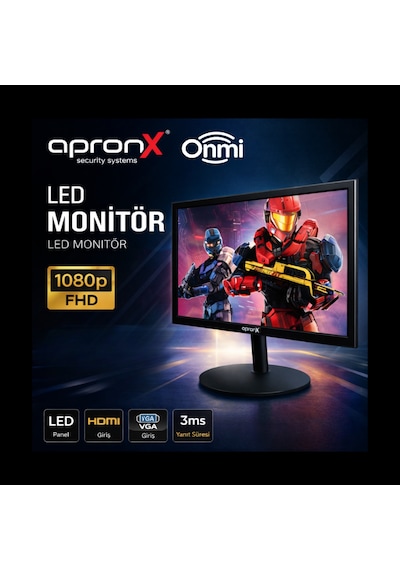 Apx-nw22 22 İnç Led Monitör 1080p Vga Hdmı Girişli