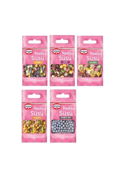 Süsleme Glazürü 4 Çeşit X 19 Gr-dekor Serisi Çiçek+kelebek+konfeti+gümüş İnci+yıldızlar - 671595408