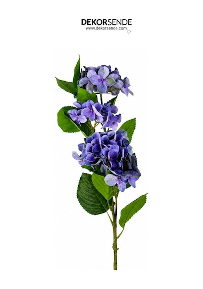 Yapay Çiçek Ortanca 3 Kafa Dal Mavi 80 Cm