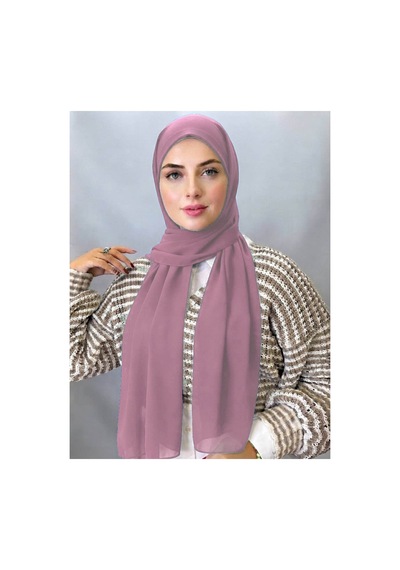 Aldaıyr Hazır Pratik Lüks Boru Boneli Şifon Şal Boa12354 Pembe-gülkurusu1308