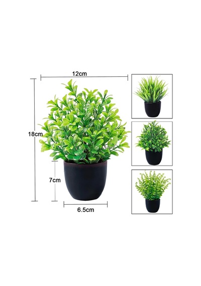 4 Paket Küçük Sahte Bitkiler Plastik Mini Yapay Saksı Bitkileri Masa Raf Banyo Ofis Ev Süslemeleri Diğer