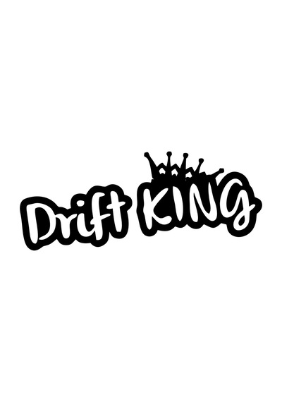 Drift King Araba Sticker 17x17 Cm Siyah