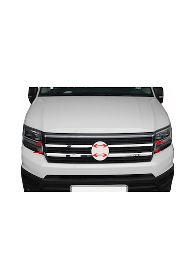 Vw Volkswagen Crafter Uyumlu Ön Panjur 4 Parça 2017 Üzeri Paslanmaz Krom