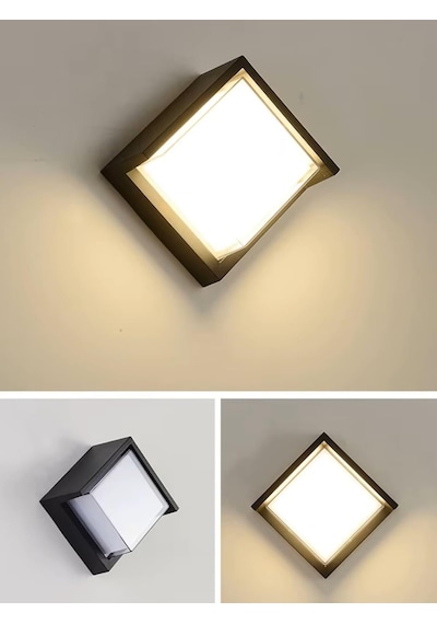 Ucuz Geldi Modern Led Duvar Aplik, 15w, 1500 Lümen, 3200k, Gün Işığı, Ip44, Siyah, Modern Tasarım Led Aplik İç Diğer