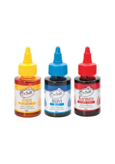 Sıvı Gıda Boyası 3'lü Sarı-mavi-kırmızı 60 Gr