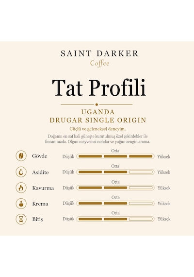 Saint Darker Uganda Drugar Single Origin Çekirdek Kahve 1000 Gr