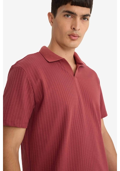 Defacto Regular Fit Polo Yaka Waffle Kısa Kollu Tişört F0315ax25aubn367 Kahve