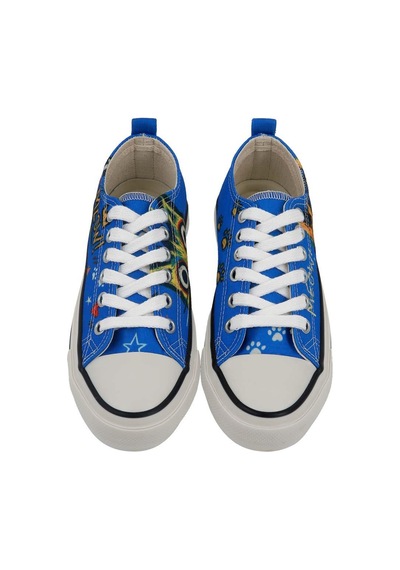 Kadın Vegan Mavi Sneakers - Meow Attack Tasarım Çok Renkli