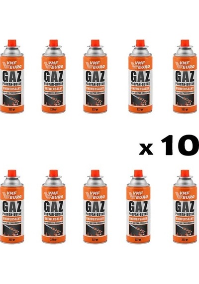 Kamp Ocak Gazı Valfli Kartuş 227 G x 10 Adet Çok Renkli