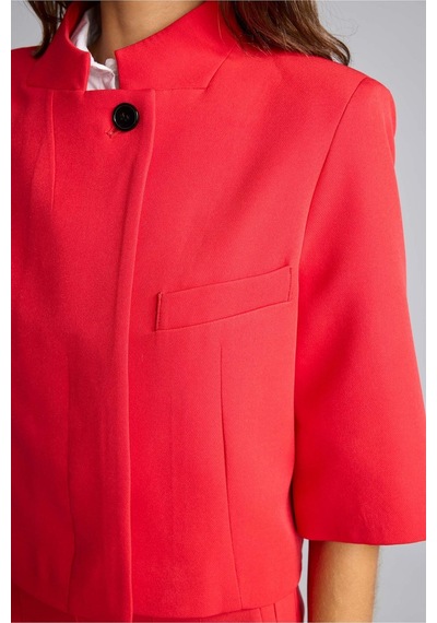 Defacto Cropped Fıt Dik Yaka Blazer Kırmızı Ceket I4340ax26hsrd107 Kırmızı-rd107