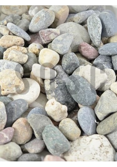 Doğal Nazilli Dere Çakıl Taşı, Tamburlanmış Dekoratif Taş, Renkli Dolomit, 2-4 Cm, 3 Kg, Saksı Dibi, Akvaryum Ve Bahçe Düzenleme