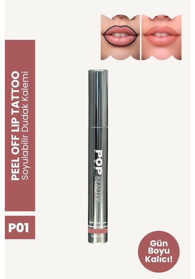 Pop Beauty Soyulabilir Dudak Kalemi-peel-off Lip Tattoo, P01 Pembe 8684415590299 Pembe