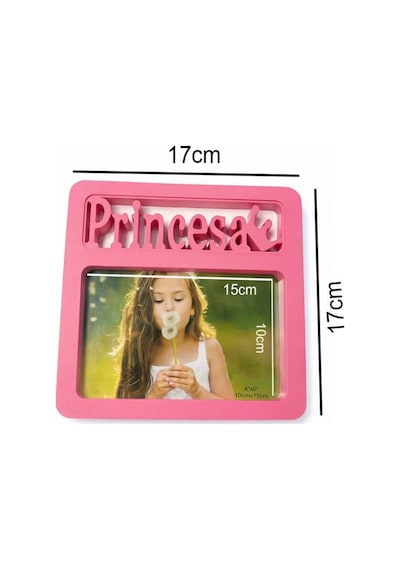 Çocuklara Özel Prens & Prenses Fotoğraf Çerçevesi Pembe Prenses & Mavi Prens Tasarımlı 10x15 Cm Çocuk Çerçevesi Pembe