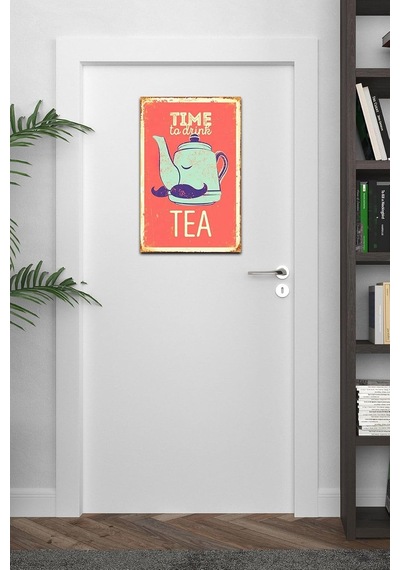 Time To Drink Tea Retro Vintage Drtr0126 Ahşap Mdf Tablo