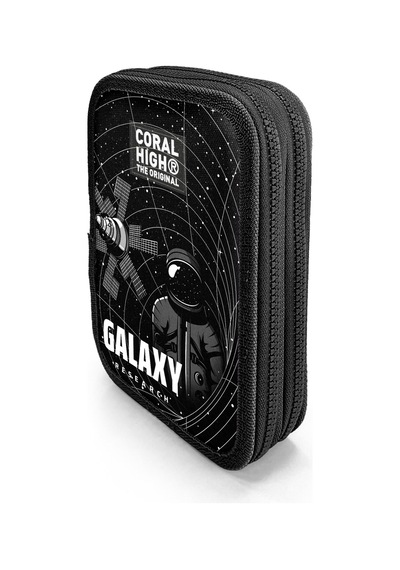 Coral High Kids Siyah Galaxy Desenli Çift Katlı Kalem Çanta 11148 Siyah