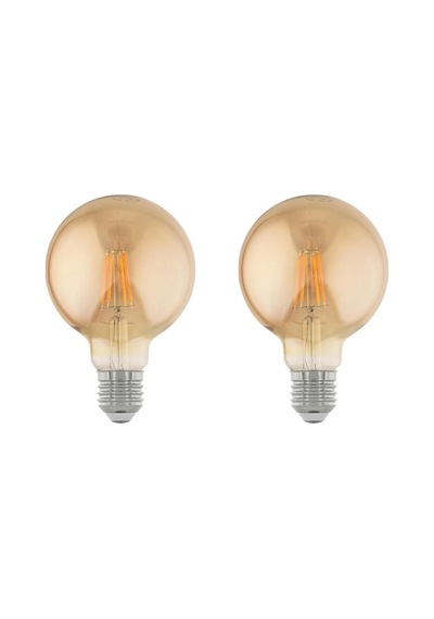 4w 220v E27 G95 Rustik Led Ampul G95-4c 2'li Paket Amber