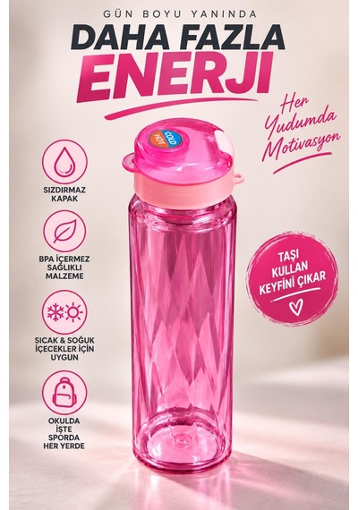 Su Matarası 750 Ml Suluk Su Şişesi Okul Spor Tüm Renkler