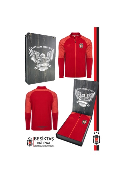 Beşiktaş Lisanslı Fermuarlı Dik Yaka Sweat Ahşap Kutulu 001