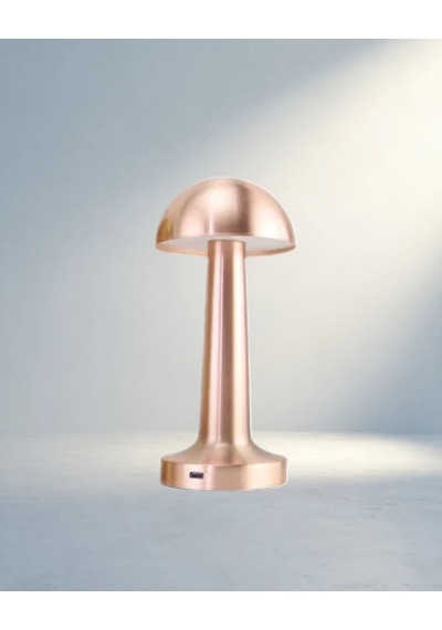 Dokunmatik Modern Bronz Mantar Masa Lambası 3 Seviyeli Led .