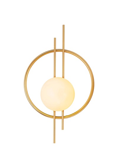 Glop Camlı Modern Ampüllü Aplik Gold Çok Renkli