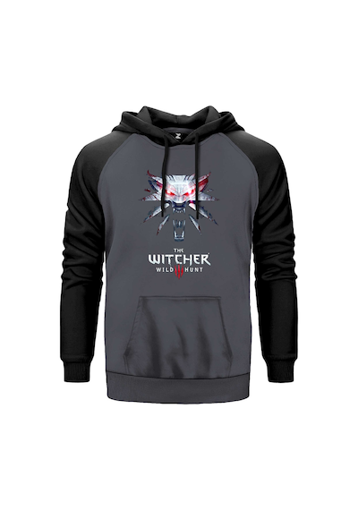 The Witcher Wild Gri Renk Reglan Kol Sweatshirt Gri