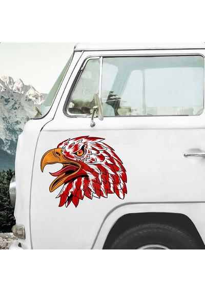 Kartal Sticker - Vahşi Kartal Sticker - Araba Oto Motosiklet Karavan Cam Sticker - 00945 10X8 Cm