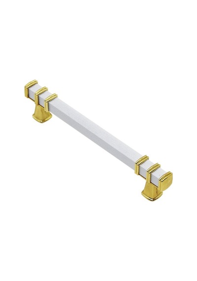 İbico-966 Çekmece Kulp 12.8cm Kare Kulp Beyaz Yüzük Altın - 10'li Paket Beyaz - Altın