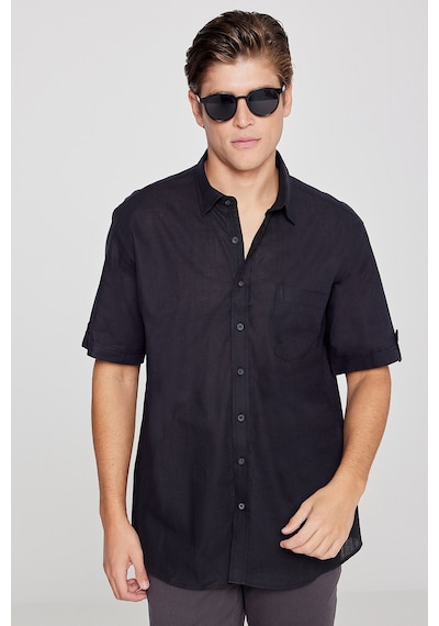 AC&Co / Altınyıldız Classics Erkek Siyah Comfort Fit Düğmeli Yaka %100 Pamuk Flamlı Kısa Kollu Casual Gömlek 4A2022200132SYHXXL Siyah AC&Co / Altınyıldız Classics Erkek Siyah Comfort Fit Düğmeli Yaka %100 Pamuk Flamlı Kısa Kollu Casual Gömlek 4A2022200132SYHXXL Siyah