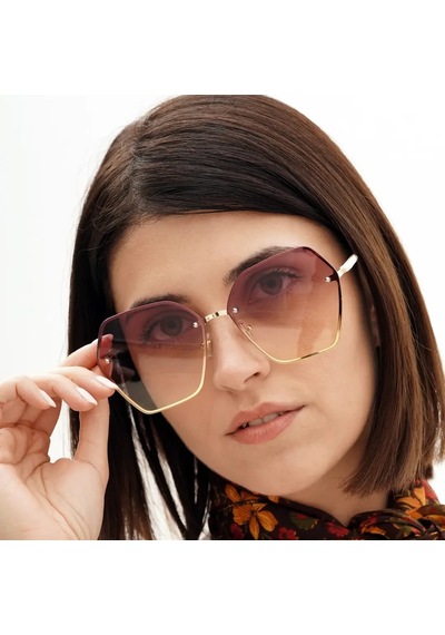 Sylvie Pembe Kristal Kadın Güneş Gözlüğü Çerçevesiz