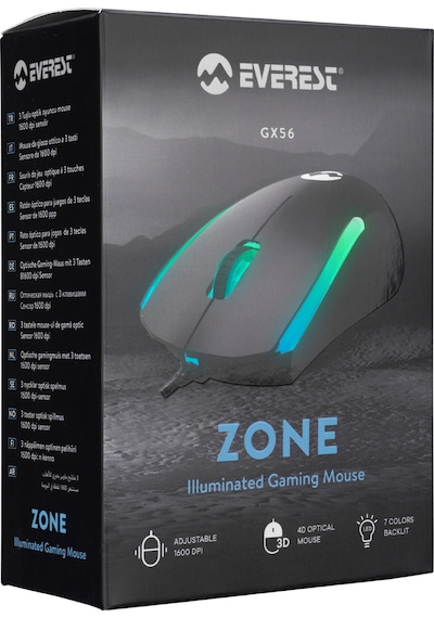 Everest SM-GX56 ZONE Usb 3D Optik Led Mouse