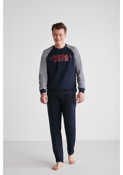 U.S. Polo Assn. Erkek Uzun Kol Lacivert Pijama Takım C1t8n7o12 001