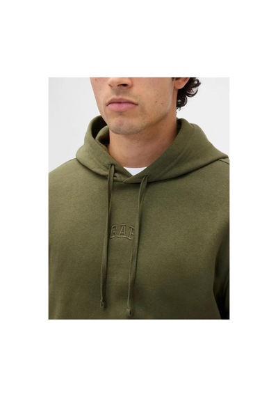 Gap V-frch Tonal Mını Logo Relaxed Po Hd Sweatshirt Haki