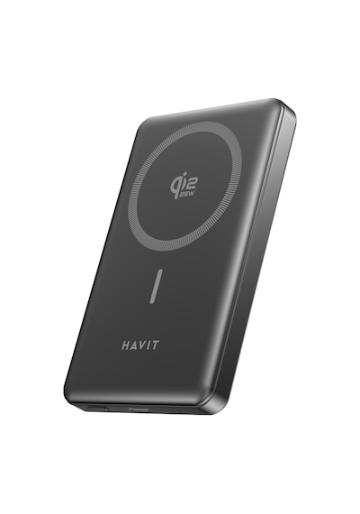 Havit Pb5203 Pro 10.000mah Qi2 Magsafe Powerbank - 25w Hızlı Şarj, Alüminyum Kasa Siyah