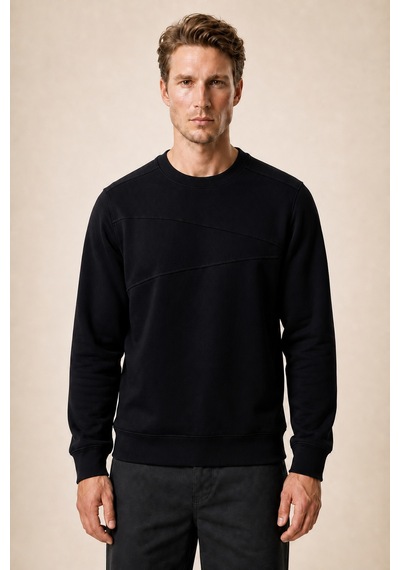 Redline Lines Regular Fit Kışlık Sweatshirt Siyah