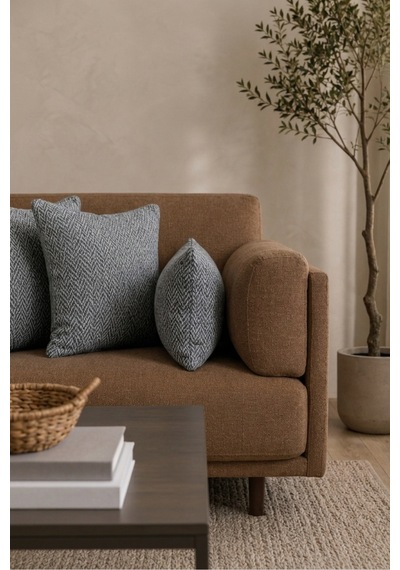 Chevron Bohem Dekoratif Punch Yastık Kırlent Kılıfı Antrasit 30 x 50
