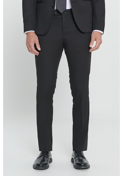 AC&Co / Altınyıldız Classics ERKEK SIYAH Ekstra Slim Fit Dar Kesim Kırlangıç Yaka Takım Elbise Siyah