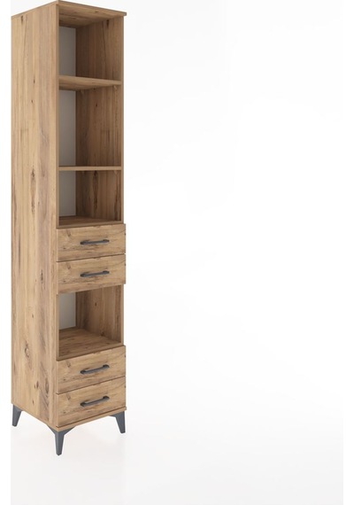 Hyperion Dolap 4 Raflı 4 Çekmeceli 44x44x221 Çam-çam Çam