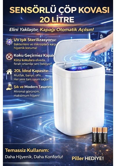 Buğz Sensörlü Teknolojik Çöp Kovası Diğer