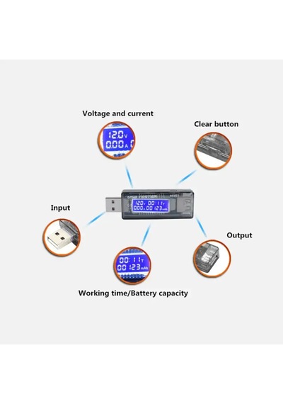Keweisi Usb Voltmetre Ampermetre Usb Şarj Kapasitesi Test Cihazı-4962
