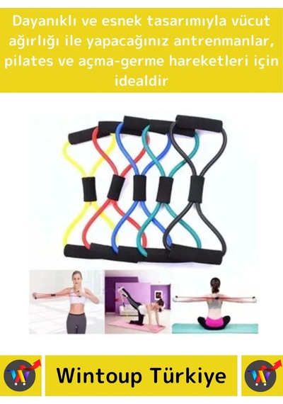 Premium Fitness Aerobik Pilates Jimnastik Egzersiz Spor Kas Açma-germe Güçlenme Body Direnç Lastiği Çok Renkli
